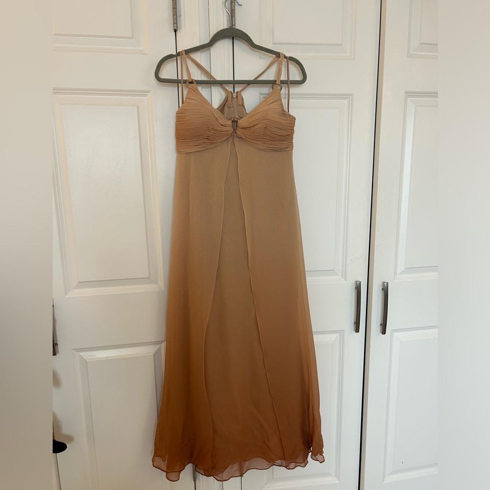 Mieka Beige Ombre Beaded Gown